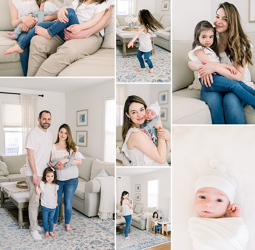 Lifestyle newborn session in-home with a greenwich photographer