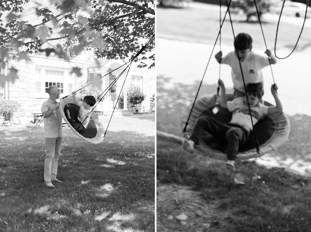 Playing outside is one of the 4 Activities for At Home Family Photo Sessions that photographers recommend.